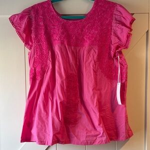Vibrant Pink Women's Lace Blouse